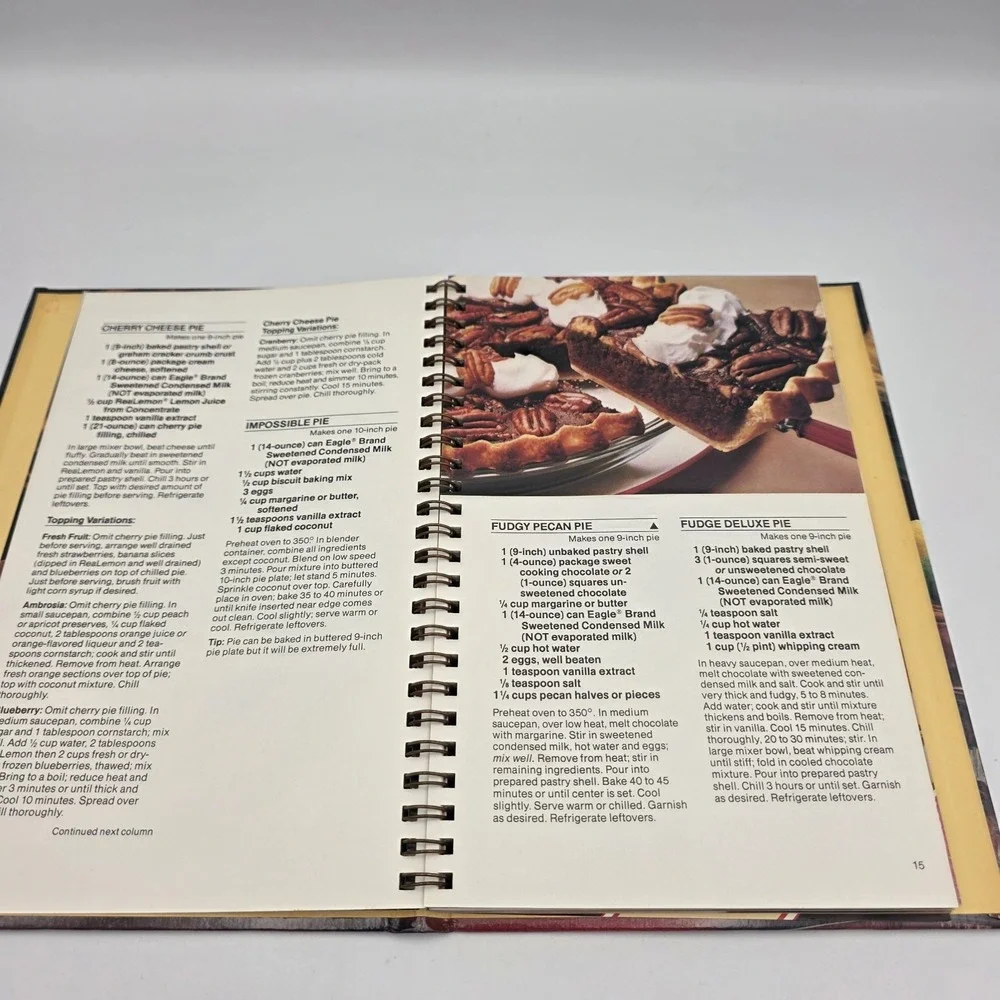Classic Desserts From the Dessert Maker 1984 Eagle Brand Hardcover Spiral Book